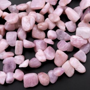 Natural Kunzite Freeform Pebble Petal Nugget Beads 15.5" Strand