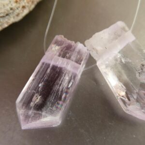 Raw Pink Kunzite Points 23mm Beads- 2 Pcs Gemstone Crystal- Jewelry Making-focal Craft Beads