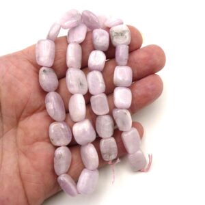 Kunzite Spodumene Pink Gemstone Tumbled Nugget Beads, 16" Strand, Jewelry Supply Destash