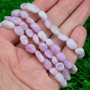 Kunzite Stretchy String Oval Bracelet Natural Crystal Gemstone Crystal Bracelets - Gemstone Nugget Bracelets Handmade Jewelry Bracelet