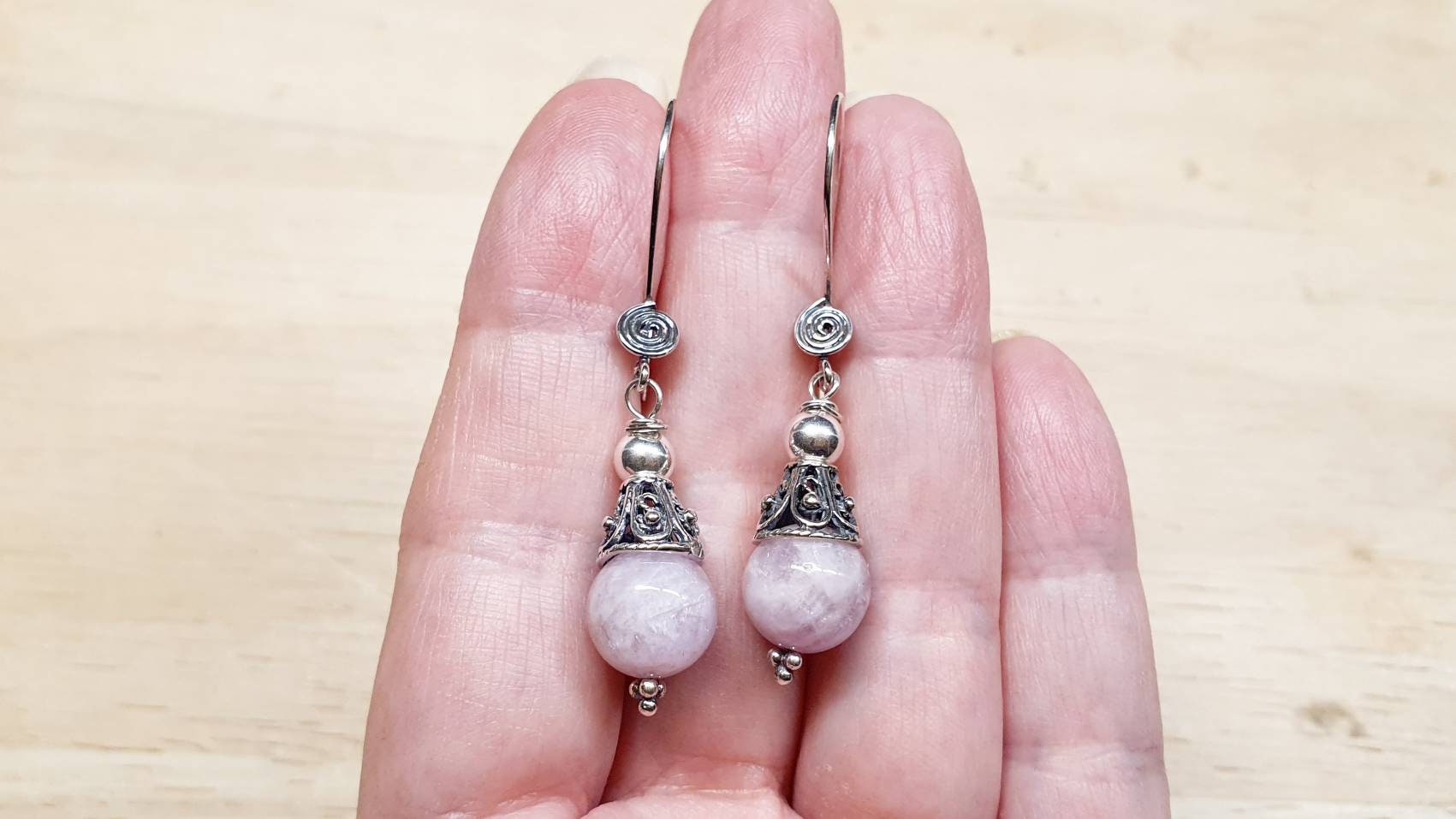 Bali Silver Pink Kunzite Cone Earrings. Bali Silver Earrings Crystal Reiki Jewelry Uk. Dangle Earrings Bali Silver Pink Kunzite Cone Earrings. Bali Silver Earrings Crystal Reiki Jewelry Uk. Dangle Earrings