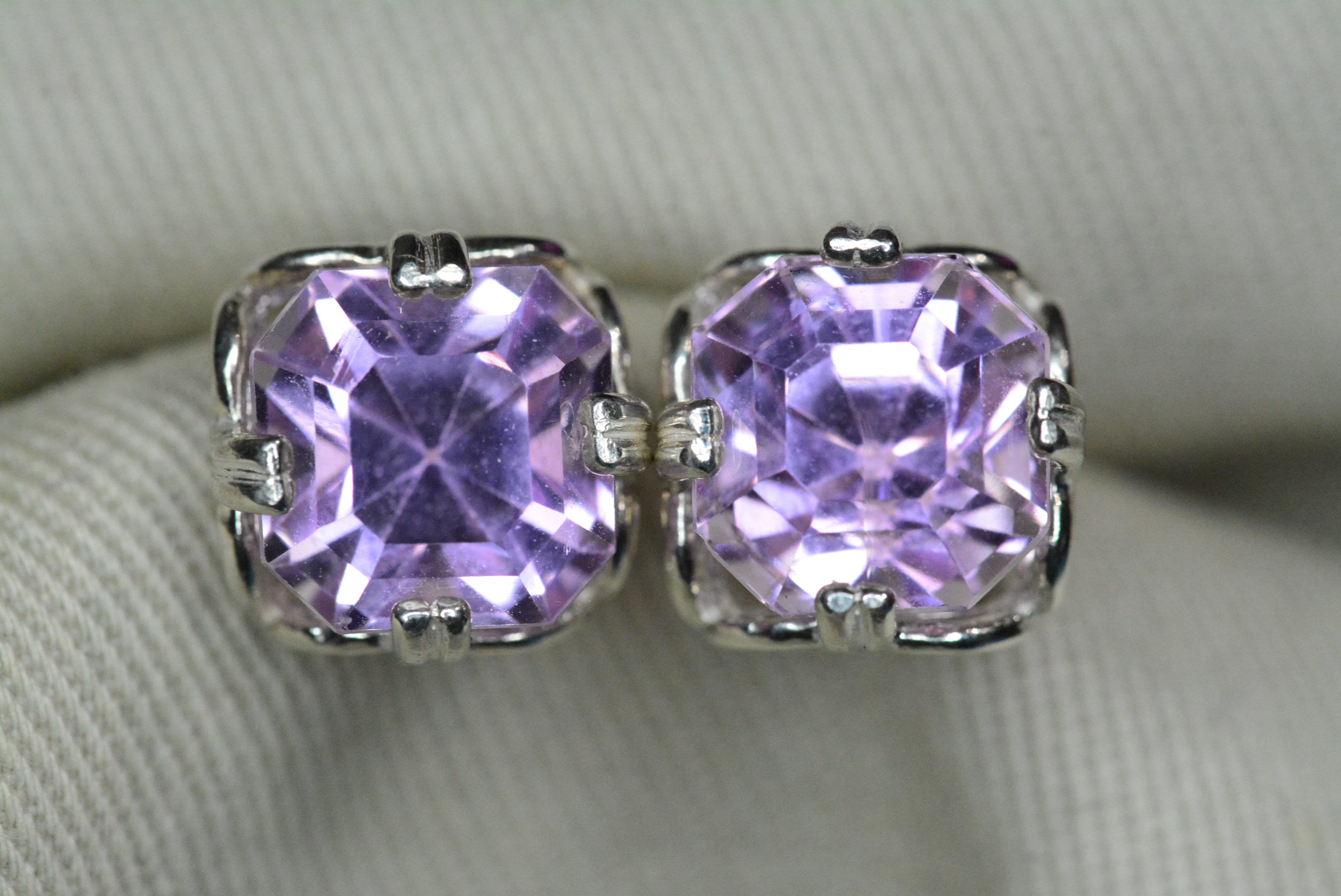 Certified Kunzite Earrings 10.37 Carat Sterling Silver Studs Real Genuine Natural Earth Mined Gemstone Jewelry Princess Asscher Cut K8 Certified Kunzite Earrings 10.37 Carat Sterling Silver Studs Real Genuine Natural Earth Mined Gemstone Jewelry Princess Asscher Cut K8
