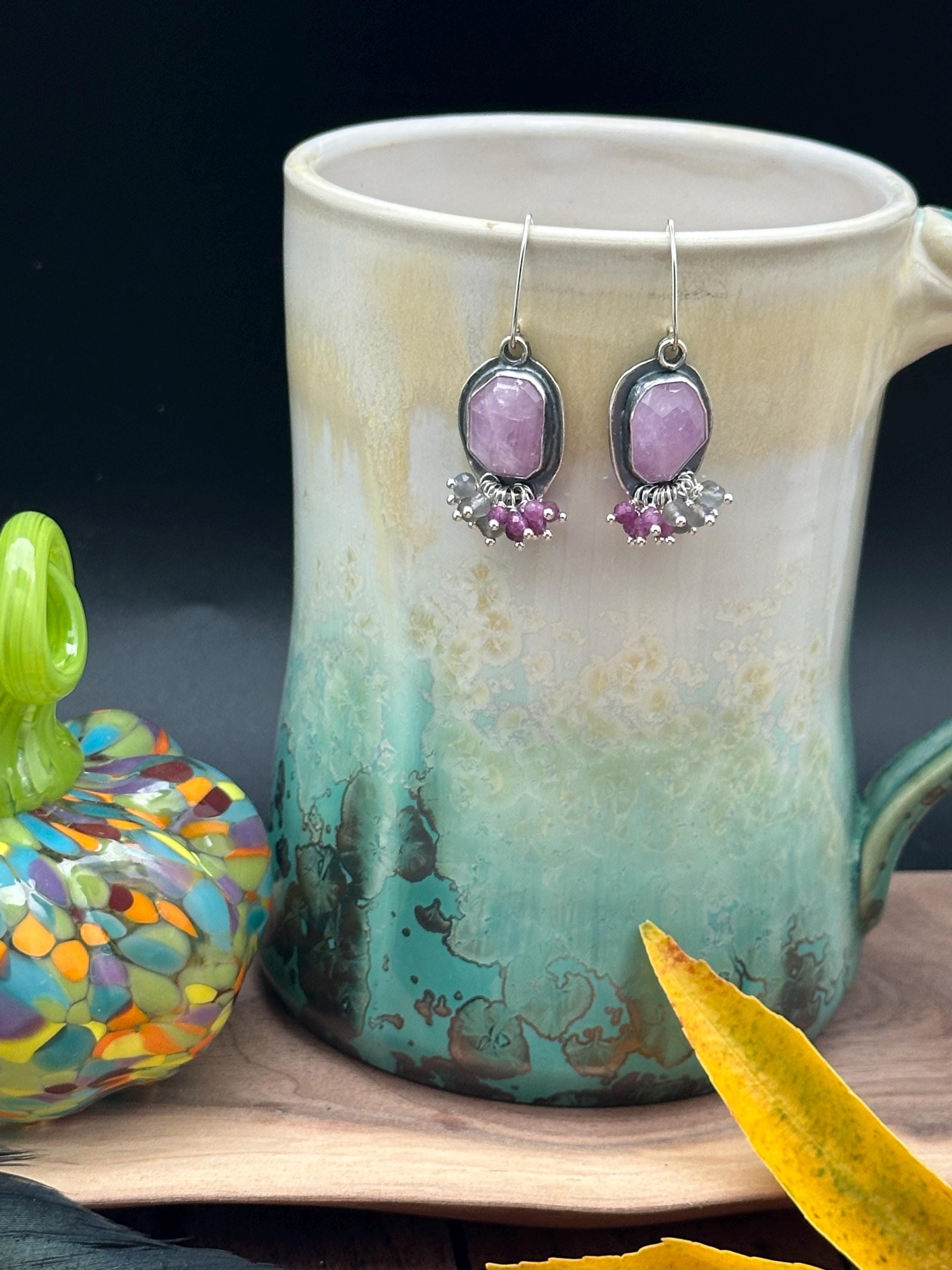 Kunzite Cluster Earrings