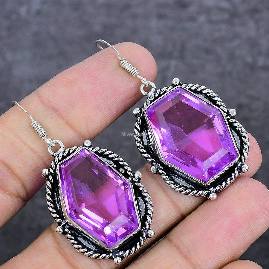 Exquisite Pink Kunzite Earrings, Pink Gemstone Earrings, Drop & Dangle Earrings, 925 Sterling Silver Jewelry, Wedding Gift, Earrings For Her Exquisite Pink Kunzite Earrings, Pink Gemstone Earrings, Drop & Dangle Earrings, 925 Sterling Silver Jewelry, Wedding Gift, Earrings For Her