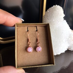 Faceted Kunzite Earrings: Minimalist Crystal Jewelry Faceted Kunzite Earrings: Minimalist Crystal Jewelry