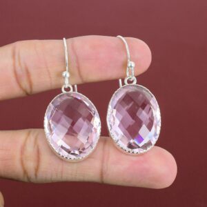 Faceted Pink Kunzite Earrings: Handmade Sterling Silver Gemstone Jewelry Faceted Pink Kunzite Earrings: Handmade Sterling Silver Gemstone Jewelry
