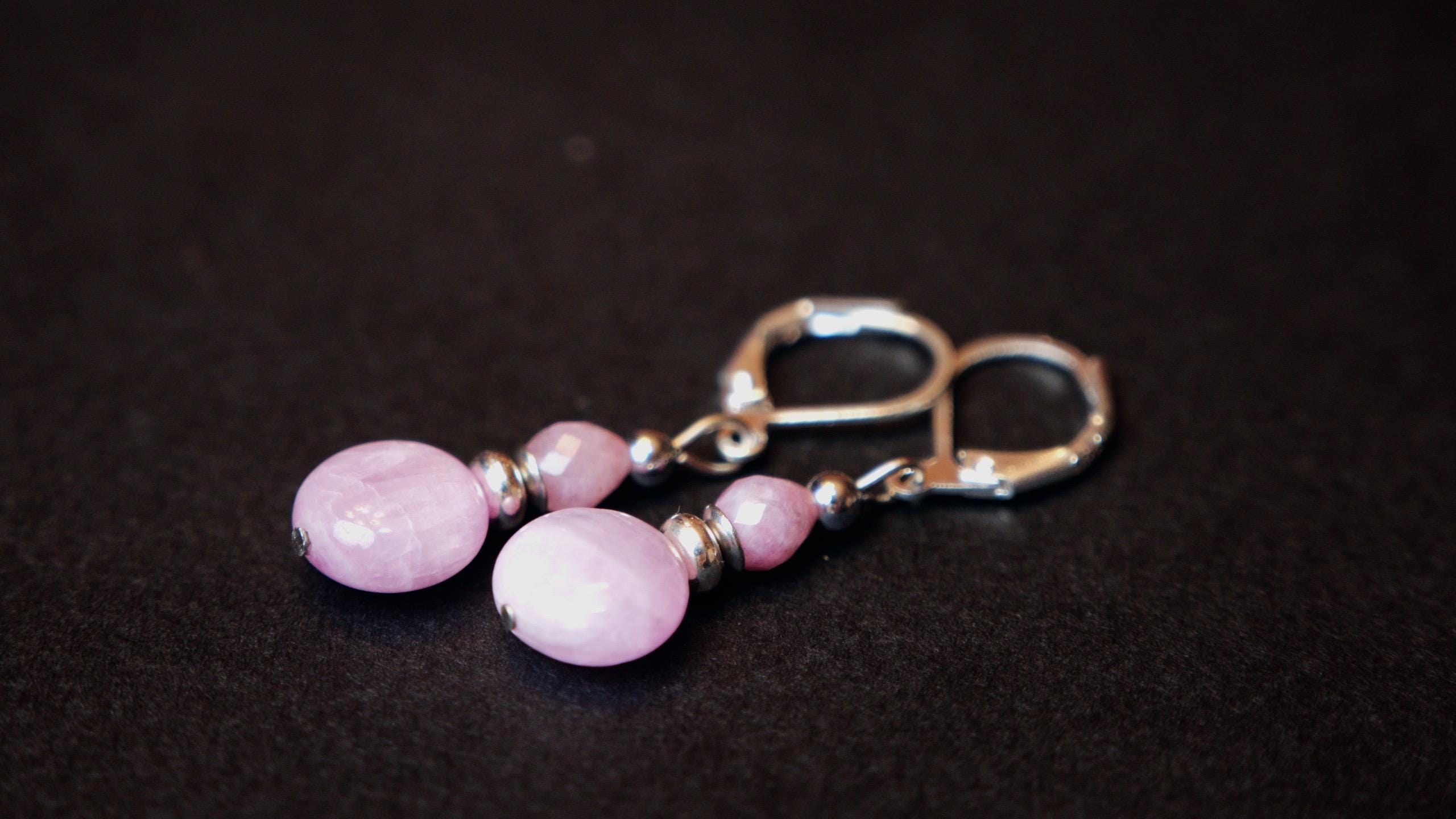 Genuine Kunzite Sterling Silver Earrings Genuine Kunzite Sterling Silver Earrings