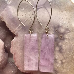 Gold Filled Kunzite Dangle Earrings: 70mm Pink Crystal Statement Jewelry Gold Filled Kunzite Dangle Earrings: 70mm Pink Crystal Statement Jewelry