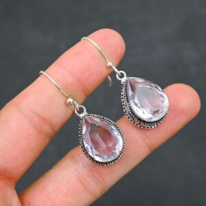 Pink Kunzite Pendant, 925 Sterling Silver Necklace, Genuine Gemstone Jewelry Gift Pink Kunzite Pendant, 925 Sterling Silver Necklace, Genuine Gemstone Jewelry Gift