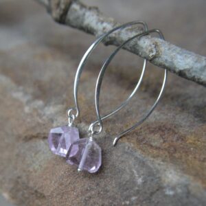 Kunzite Nugget Earrings Sterling Silver Kunzite Nugget Earrings Sterling Silver
