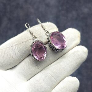 Pink Kunzite Earring, 925 Sterling Silver Gemstone Dangle Drop Earrings, Handmade Earring, Elegant Pink Gemstone Adorable Earring For Gifts Pink Kunzite Earring, 925 Sterling Silver Gemstone Dangle Drop Earrings, Handmade Earring, Elegant Pink Gemstone Adorable Earring For Gifts