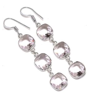 Rare Pink Kunzite Earrings, Pink Gemstone Earrings, Drop & Dangle Earrings, 925 Sterling Silver Jewelry, Birthday Gift, Earrings For Mother Rare Pink Kunzite Earrings, Pink Gemstone Earrings, Drop & Dangle Earrings, 925 Sterling Silver Jewelry, Birthday Gift, Earrings For Mother
