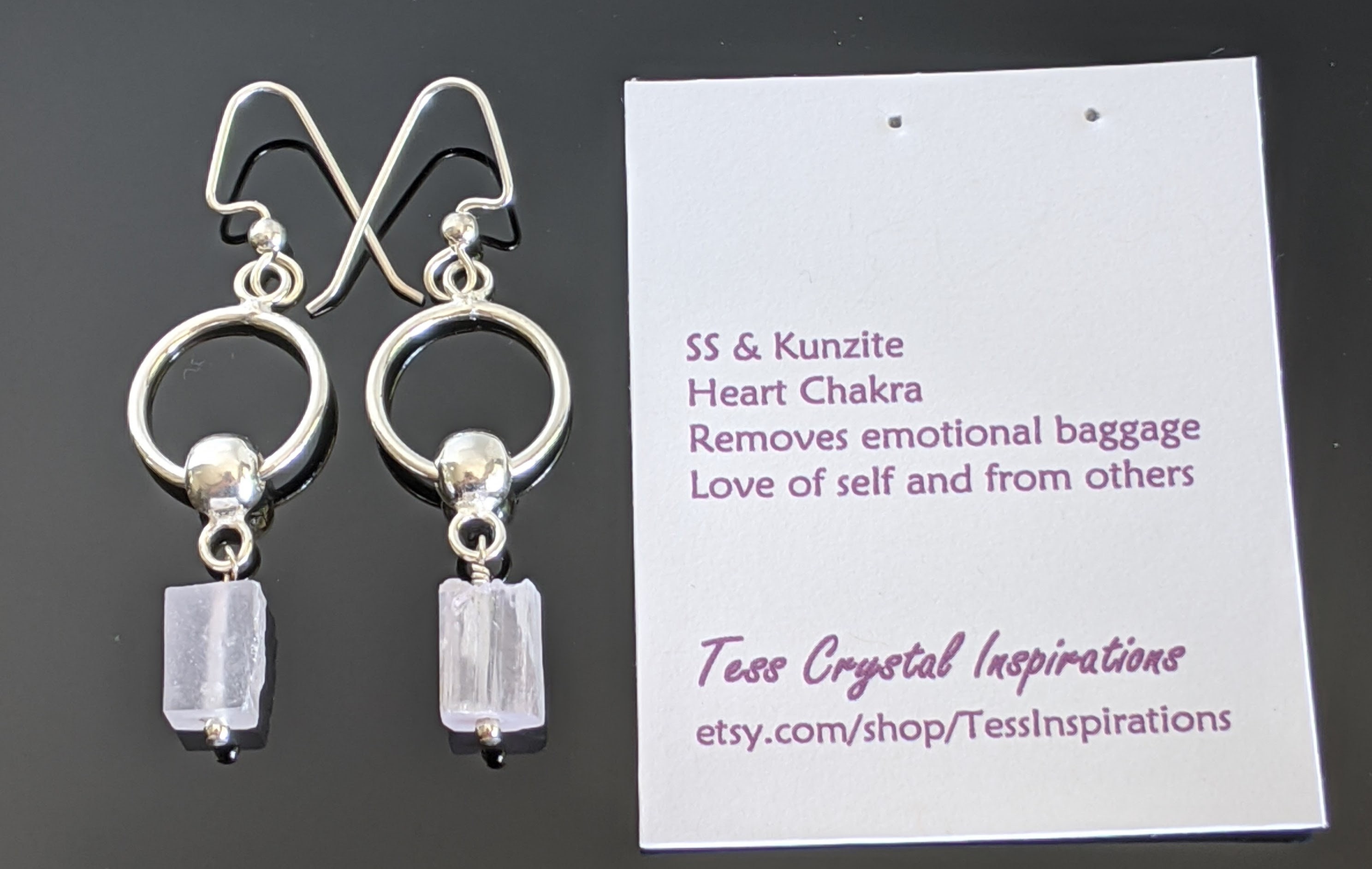 Sterling Silver And Raw Brazilian Kunzite Earrings