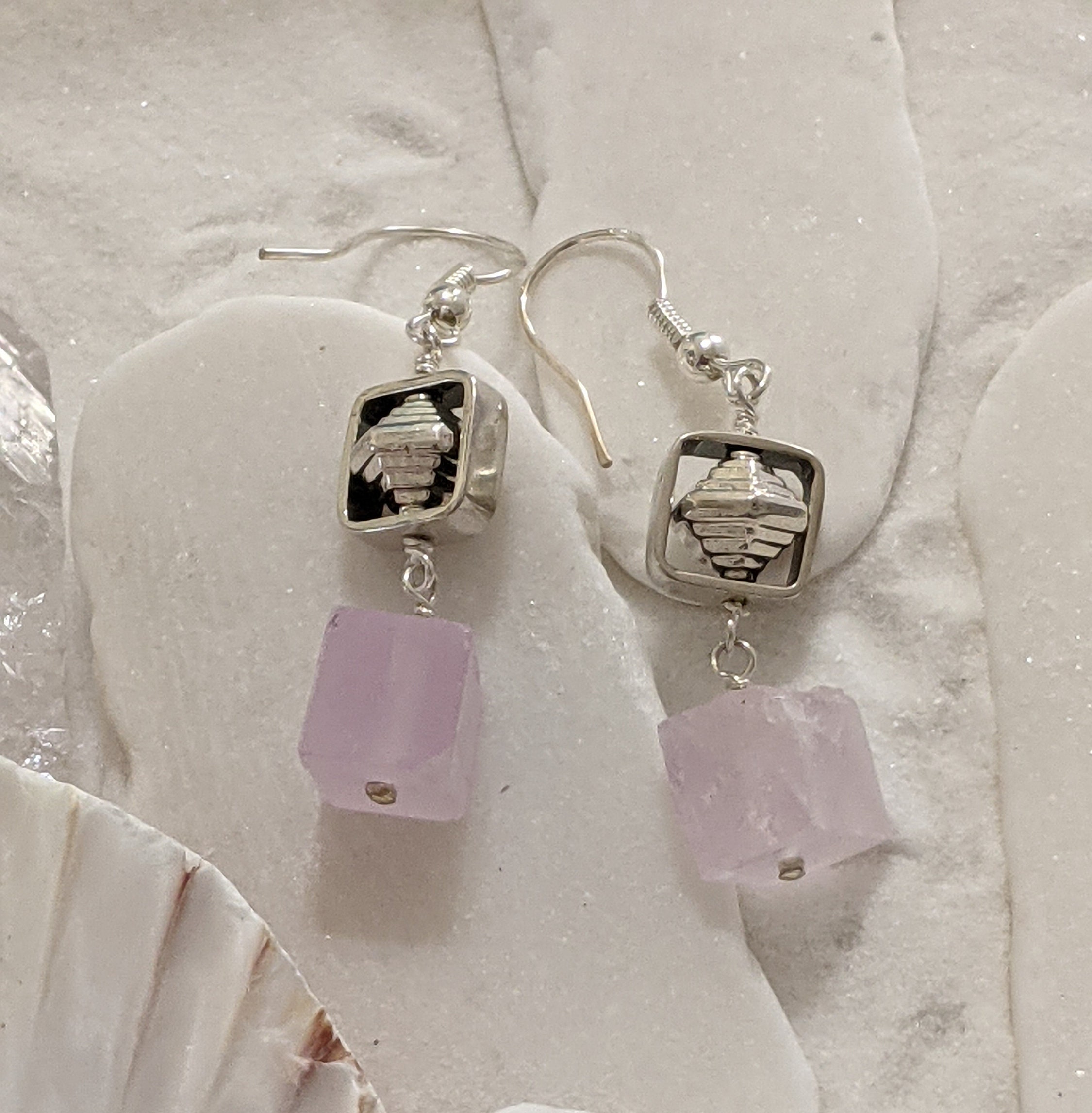 Sterling Silver And Brazilian Kunzite Earrings
