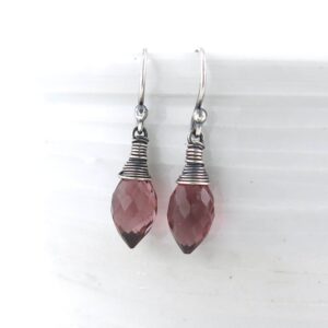 Dainty Kunzite Earrings – Sterling Silver Lever Back, Petite Drops Dainty Kunzite Earrings – Sterling Silver Lever Back, Petite Drops