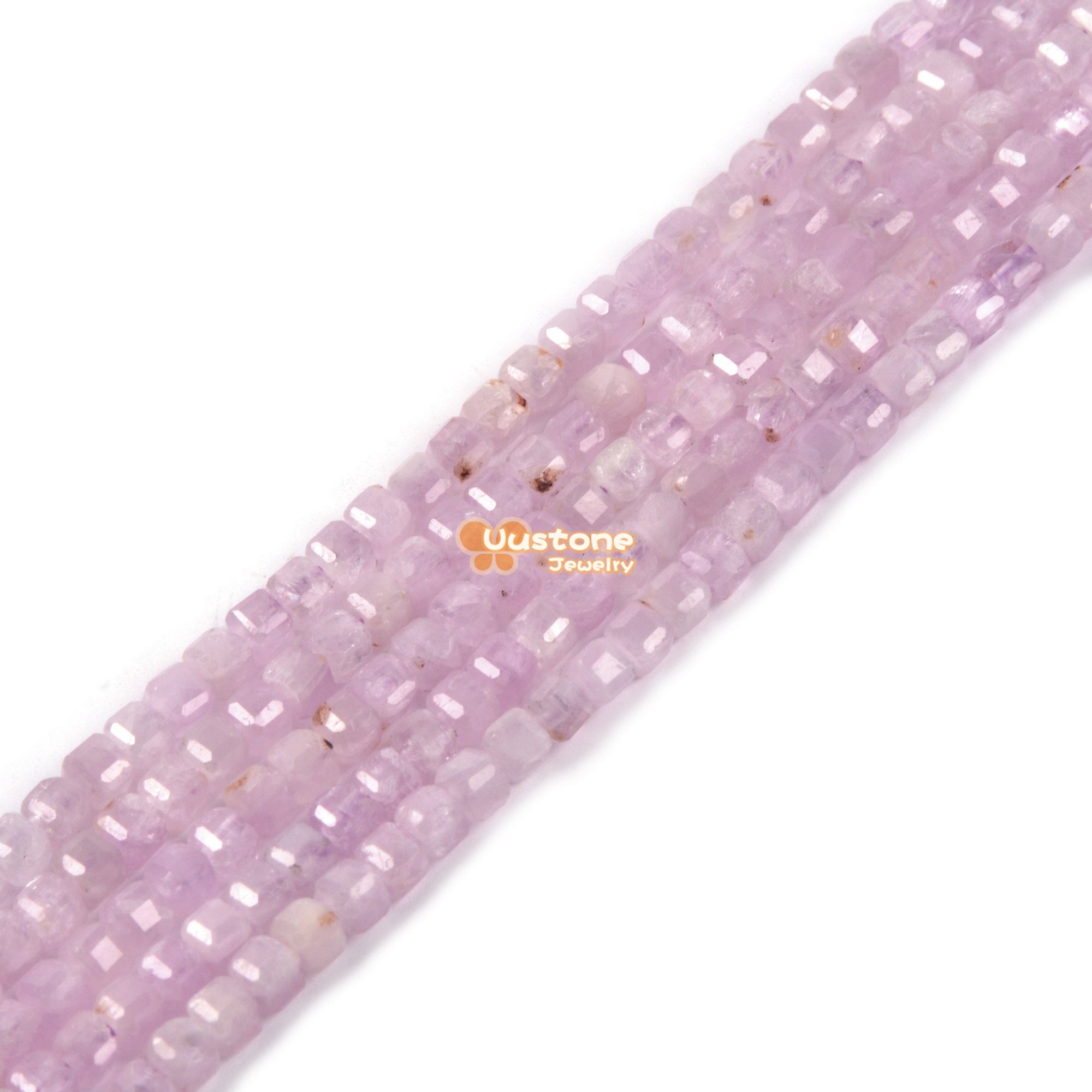 2mm Faceted Kunzite Cube Square Loose Beads Diy Jewelry Making Strand 15.5-16"