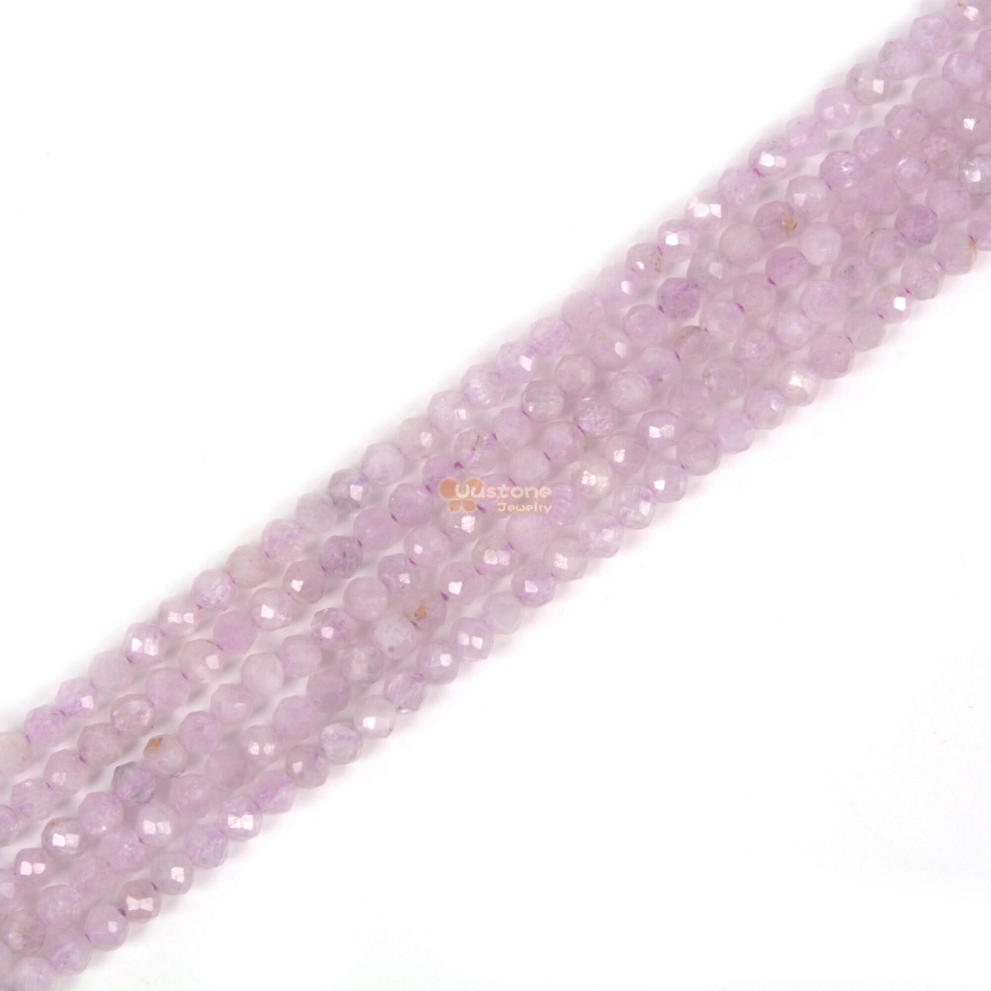 2mm To 3mm Kunzite Faceted Round Loose Beads Strand 15.5-16" Diy Jewelry Making