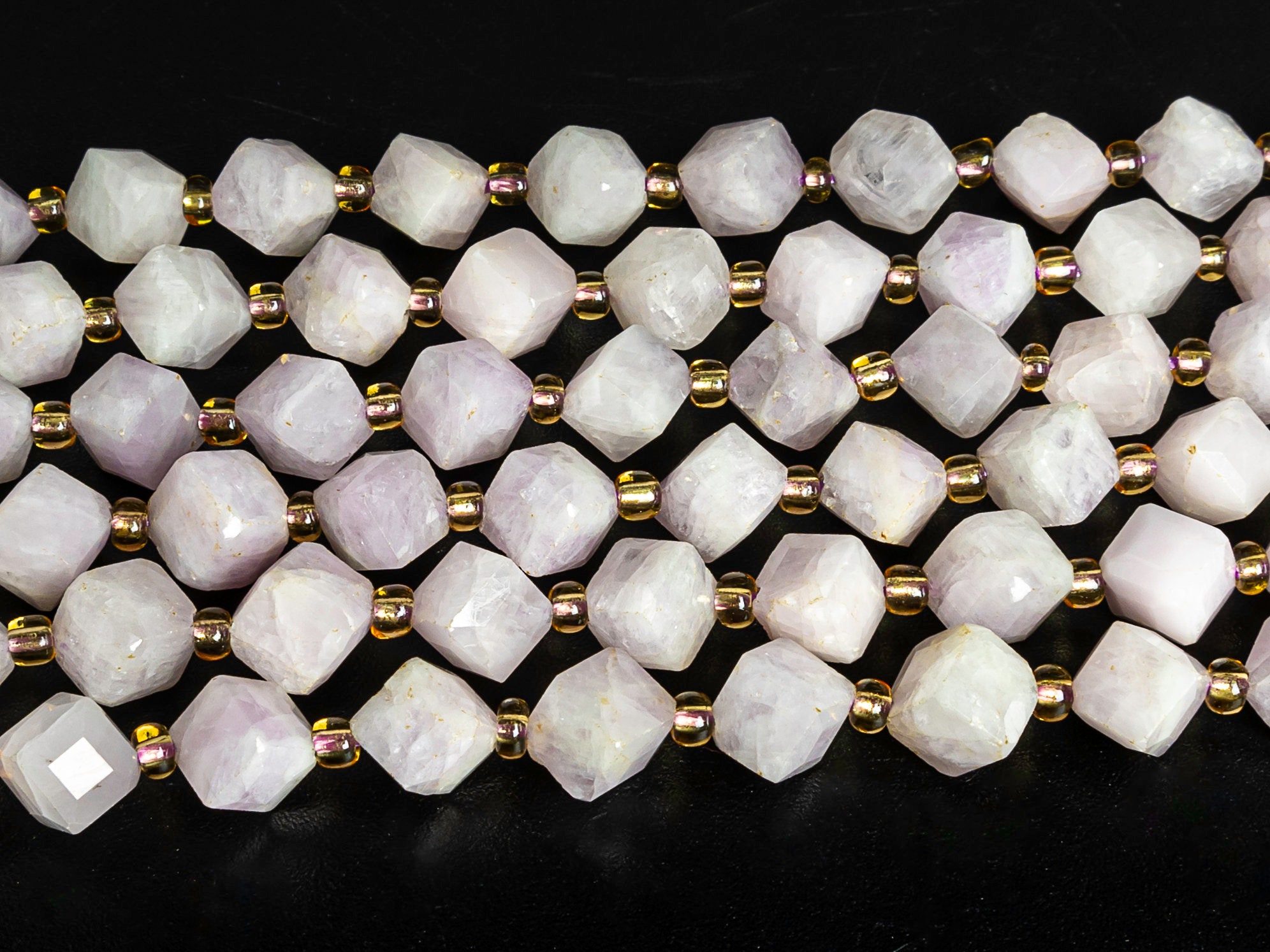 8mm Light Pink Kunzite Beads Grade Aa+ Gemstone Faceted Cube Loose Beads 15"/7.5" Bulk Lot Options