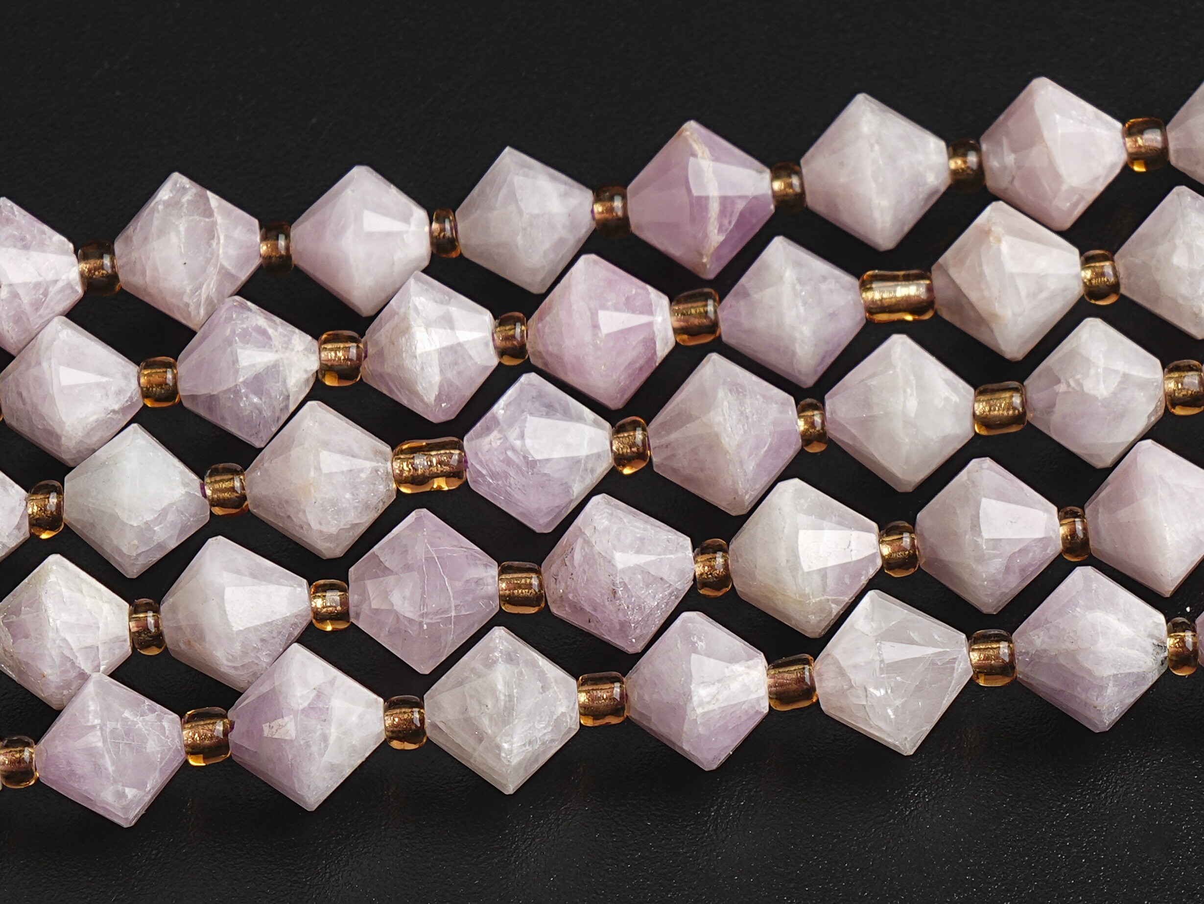 8mm Light Purple Kunzite Beads Grade Aa Genuine Natural Gemstone Bicone Faceted Loose Beads 15"/7.5" Bulk Lot Options (126719)