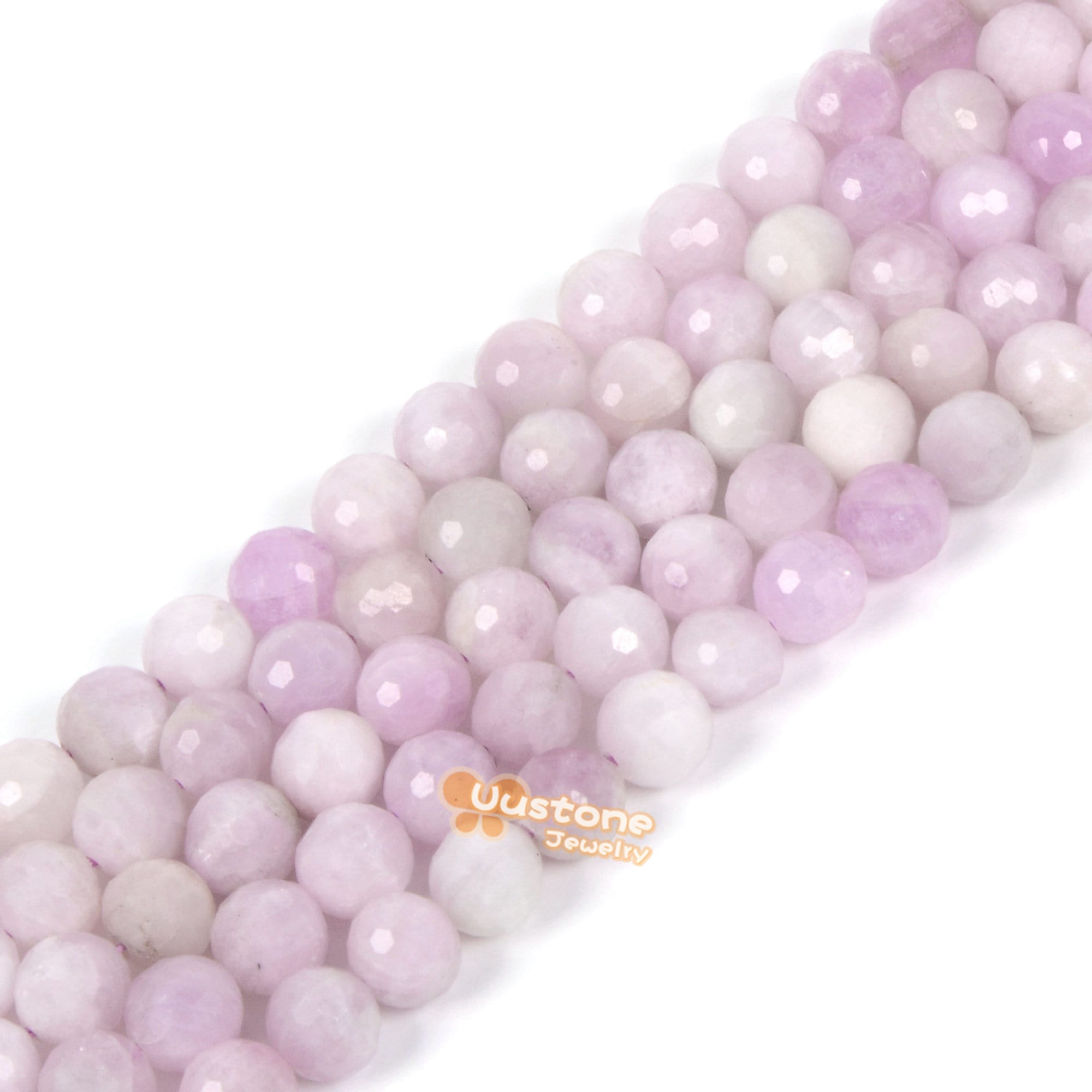8mm Faceted Kunzite Round Ball Loose Beads Gemstone Bead Jewelry Making Handmade Strand