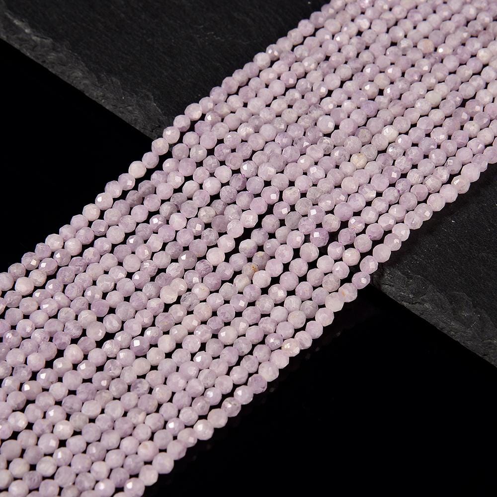 Kunzite Gemstone Natural Grade Aaa Micro Faceted Round 4mm Beads 15 Inch Full Strand (80020510-p115)