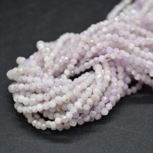 Kunzite Gemstone Faceted Round Beads - 2mm - 15" Strand | Gemstone Beads For Jewellery Making Kunzite Gemstone Faceted Round Beads - 2mm - 15" Strand | Gemstone Beads For Jewellery Making