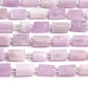 Genuine Natural Kunzite Gemstone Beads 6-9MM Violet Pink Purple Faceted Nugget Rectangle Tube AA Quality Loose Beads (108356) Genuine Natural Kunzite Gemstone Beads 6-9MM Violet Pink Purple Faceted Nugget Rectangle Tube AA Quality Loose Beads (108356)