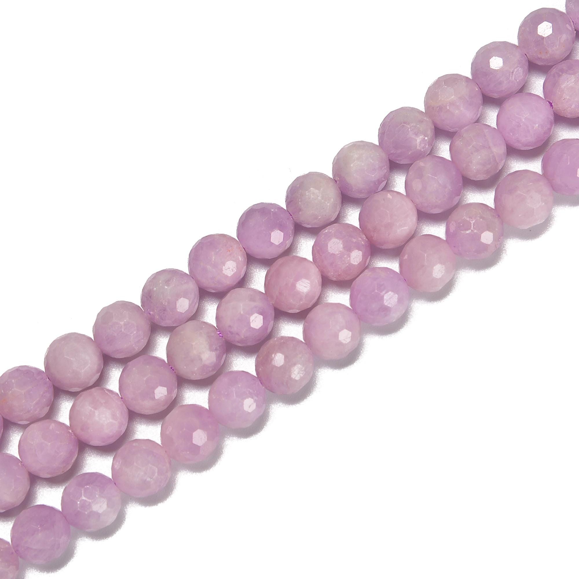 High Quality Natural Kunzite Faceted Round Beads Size 8mm 10mm 15.5'' Strand High Quality Natural Kunzite Faceted Round Beads Size 8mm 10mm 15.5'' Strand