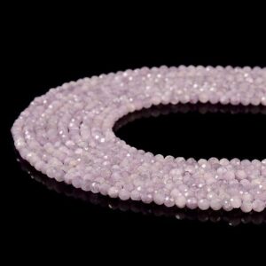 Natural Kunzite Gemstone Grade AAA 4MM Micro Faceted Round Beads 15 inch Full Strand BULK LOT 1,2,6,12 and 50 (80020510-P115) Natural Kunzite Gemstone Grade AAA 4MM Micro Faceted Round Beads 15 inch Full Strand BULK LOT 1,2,6,12 and 50 (80020510-P115)