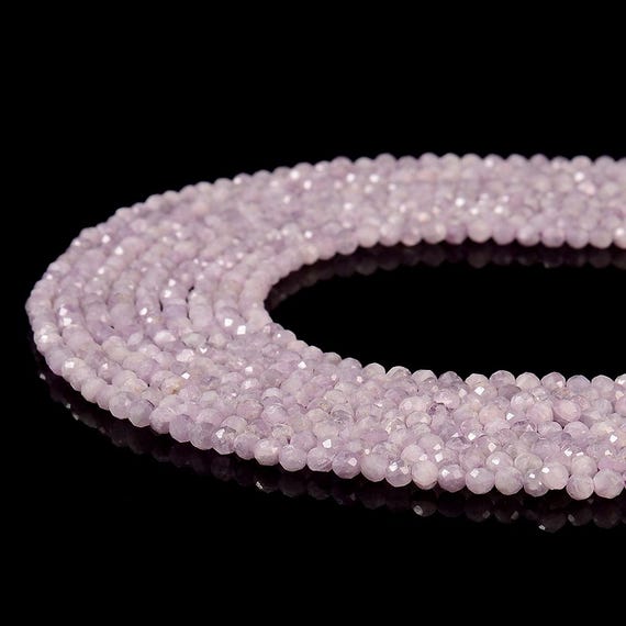 Natural Kunzite Gemstone Grade Aaa 4mm Micro Faceted Round Beads 15 Inch Full Strand Bulk Lot 1,2,6,12 And 50 (80020510-p115)