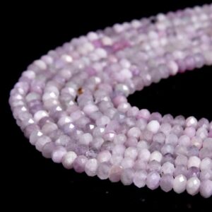 Natural Kunzite Gemstone Grade AAA Micro Faceted Rondelle 4X2MM Loose Beads BULK LOT 1,2,6,12 and 50 (P115) Natural Kunzite Gemstone Grade AAA Micro Faceted Rondelle 4X2MM Loose Beads BULK LOT 1,2,6,12 and 50 (P115)