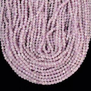 Natural Kunzite Gemstone Grade AAA Micro Faceted Round 4MM Loose Beads 15 inch Full Strand (80020510-P115) Natural Kunzite Gemstone Grade AAA Micro Faceted Round 4MM Loose Beads 15 inch Full Strand (80020510-P115)