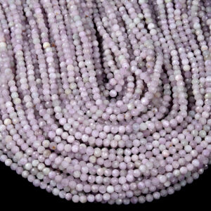 Natural Kunzite Gemstone Grade AAA Micro Faceted Round 2MM 3MM 4MM Loose Beads 15 inch Full Strand (P76) Natural Kunzite Gemstone Grade AAA Micro Faceted Round 2MM 3MM 4MM Loose Beads 15 inch Full Strand (P76)