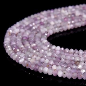 Natural Kunzite Gemstone Grade AAA Micro Faceted Rondelle 3X2MM Loose Beads (P115) Natural Kunzite Gemstone Grade AAA Micro Faceted Rondelle 3X2MM Loose Beads (P115)