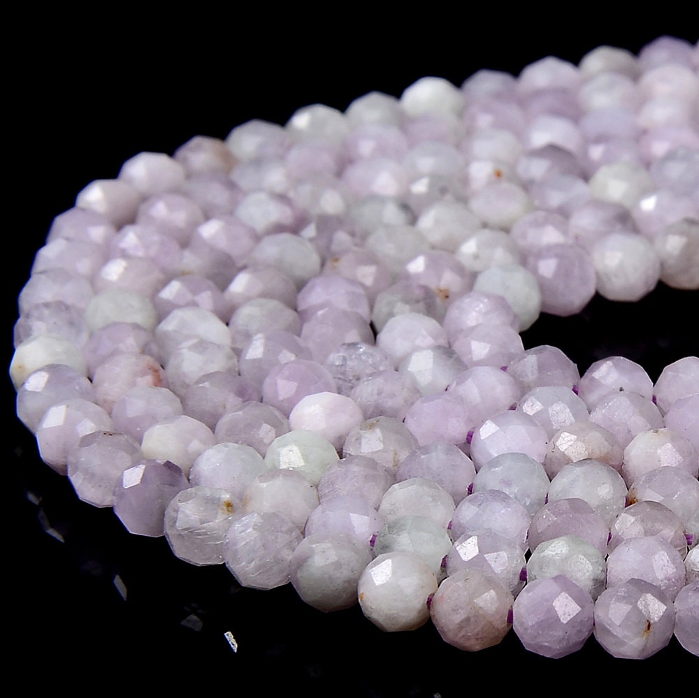 Natural Kunzite Gemstone Grade Aaa Micro Faceted Round 2mm 3mm 4mm Loose Beads 15 Inch Full Strand (p76)