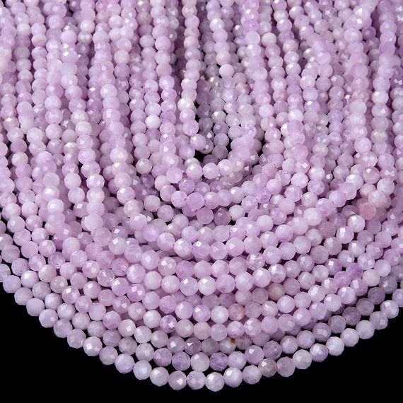 Natural Kunzite Gemstone Grade Aaa Micro Faceted Round 4mm 5mm Loose Beads 15 Inch Full Strand Bulk Lot 1,2,6,12 And 50 (p54)