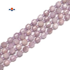 Natural Kunzite Prism Cut Double Point Faceted Round Beads 8mm 10mm 15.5''strand Natural Kunzite Prism Cut Double Point Faceted Round Beads 8mm 10mm 15.5''strand