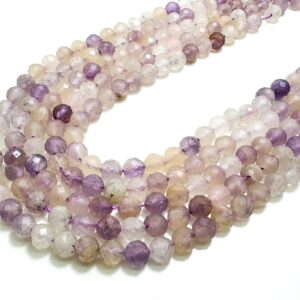 Natural Purple Kunzite Faceted Round 5mm Gemstone Beads - Rnf130 Natural Purple Kunzite Faceted Round 5mm Gemstone Beads - Rnf130