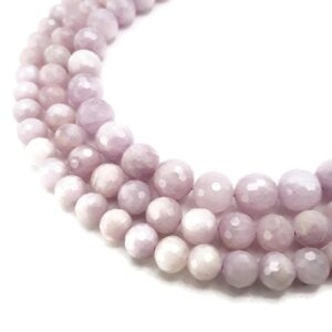 Natural Kunzite Faceted Round Beads 8mm 10mm 15.5" Strand Natural Kunzite Faceted Round Beads 8mm 10mm 15.5" Strand