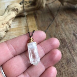 Kunzite And Brass Layering Necklace