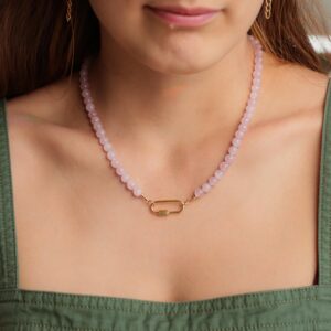 Kunzite Beaded Necklace, kunzite | kunzite Necklace | [ENKP1686] kunzite Necklace | kunzite 14K gold vermeil | women's kunzite jewelry