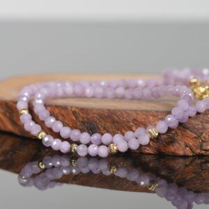 Dainty Kunzite Necklace, Gemstone Delicate Necklace