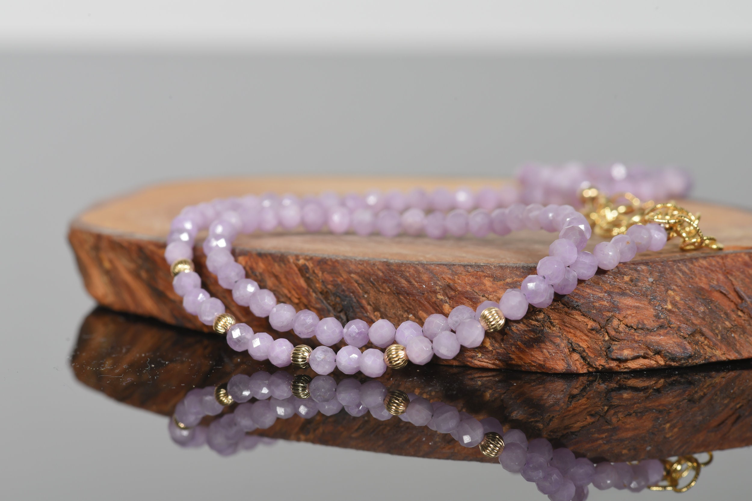 Dainty Kunzite Necklace, Gemstone Delicate Necklace Dainty Kunzite Necklace, Gemstone Delicate Necklace