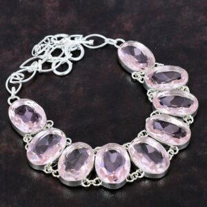 Faceted Pink Kunzite Necklace: Handmade Sterling Silver Gemstone Jewelry