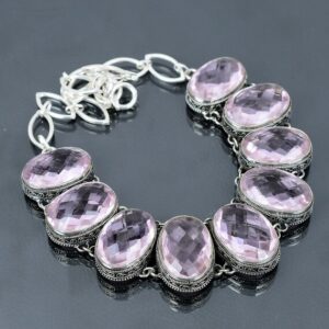 Handmade Pink Kunzite Necklace: Vintage 925 Sterling Silver, Adjustable