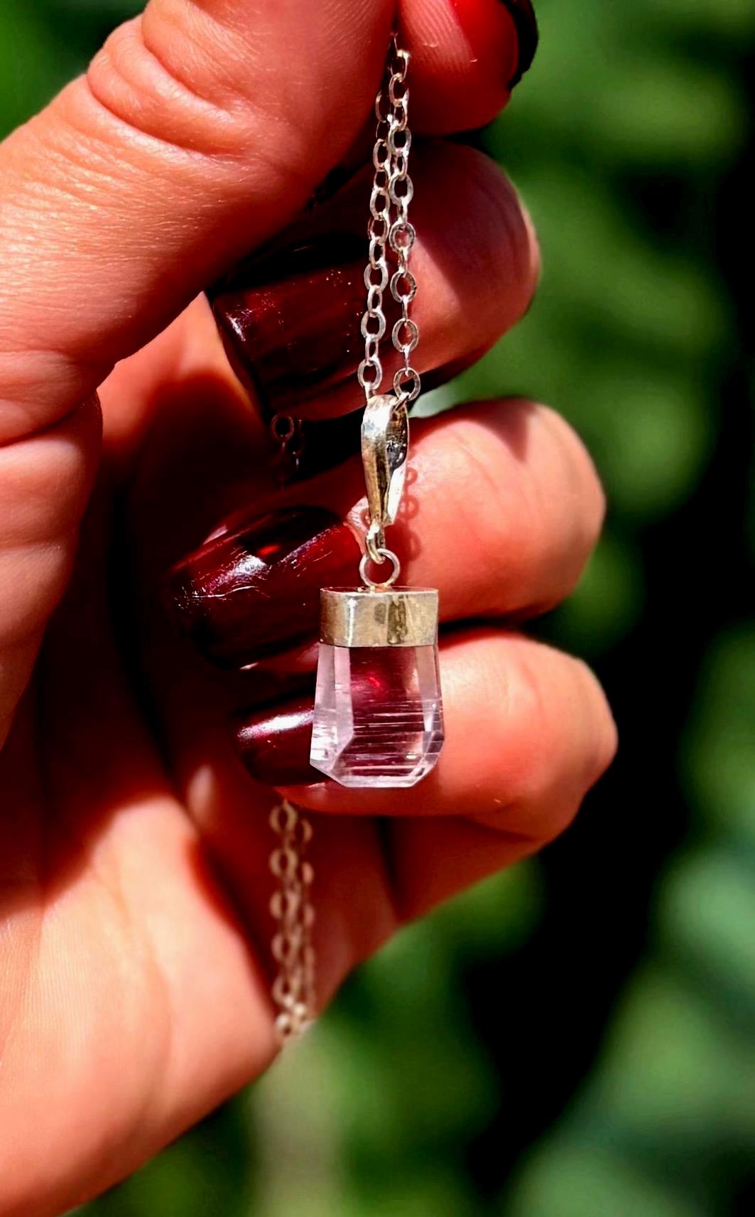 Kunzite Necklace In Sterling Silver - For Romantic  Love, Communication In Relationships - Love Crystal - Soulmate Crystal