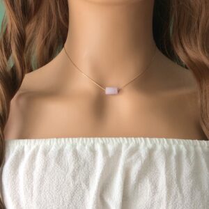 Minimalist Pink Kunzite Crystal Necklace - Perfect Gift For Her