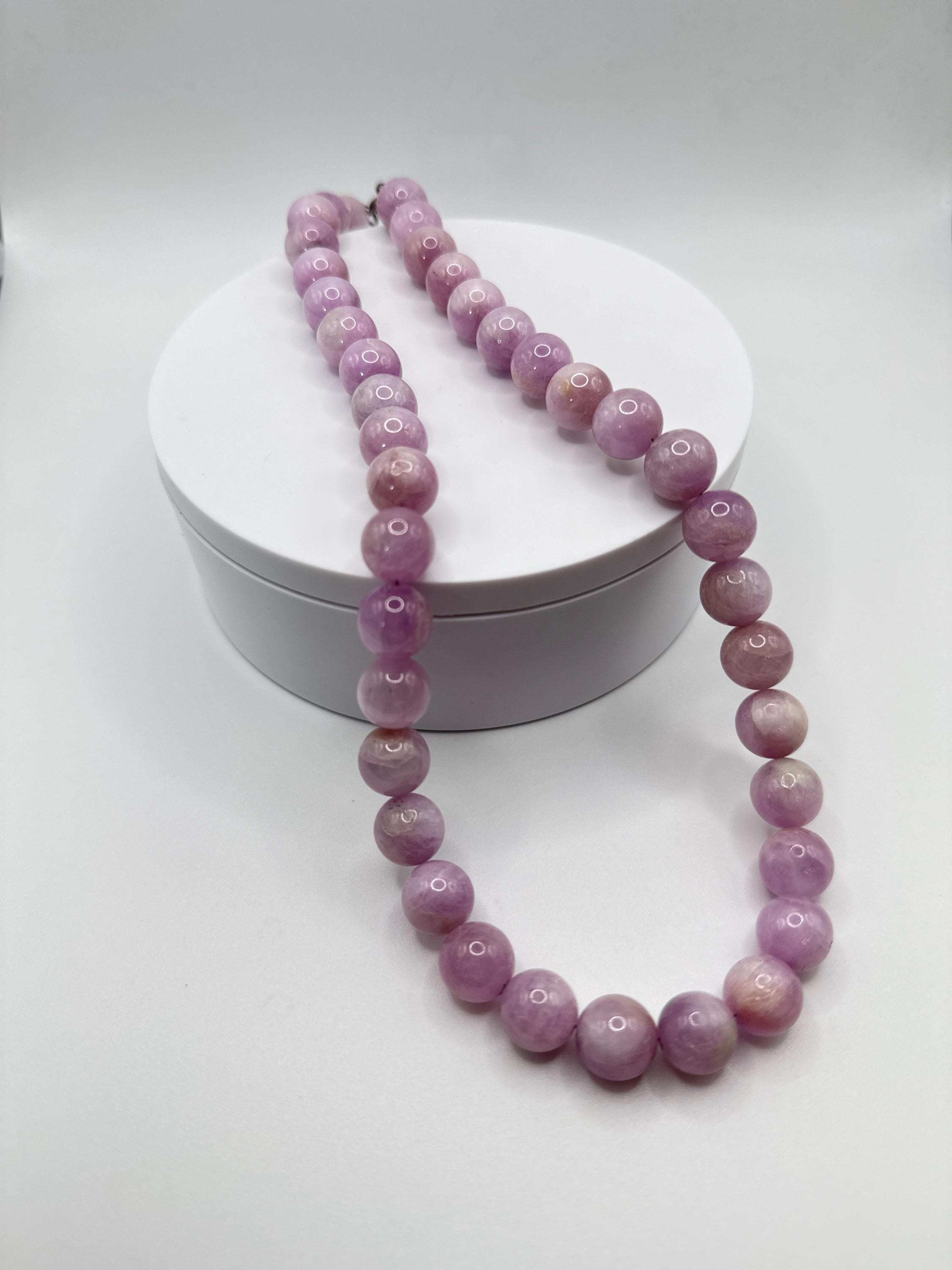Natural Kunzite Necklace |  Pink Kunzite Beads | Heart Healing Crystal | Calming & Feminine Energy