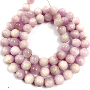 Pink Kunzite 7.5mm Beads Natural Kunzite Smooth Balls Kunzite Gemstone Beads Pink Kunzite 18” Necklace 7.5mm Pink Kunzite Smooth Round Beads