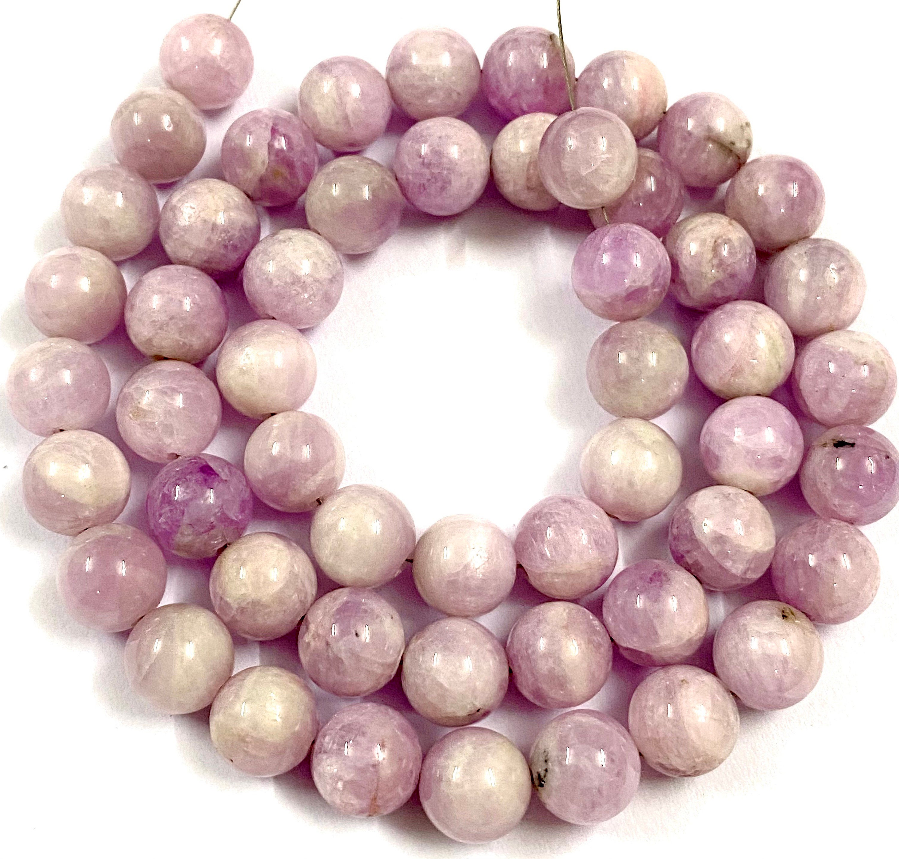 Pink Kunzite 9mm Beads Natural Kunzite Smooth Balls Pink Kunzite Gemstone Beads Pink Kunzite 18” Necklace 9mm Pink Kunzite Smooth Round Bead
